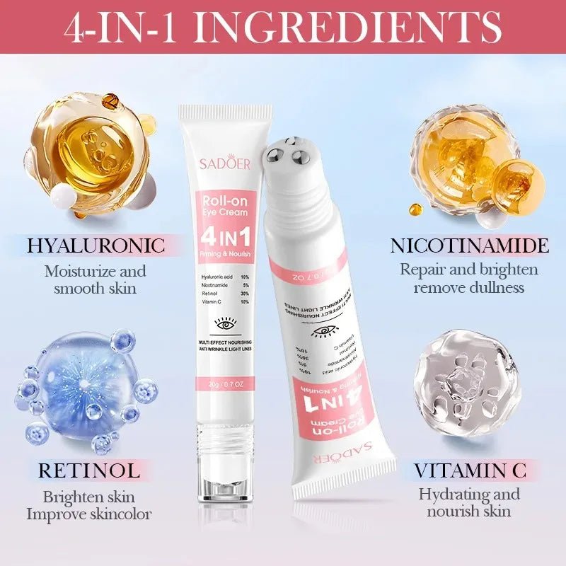 SADOER 4-in-1 Roll-On Radiance Eye Serum Brighten • Firm • Hydrate • Refresh - Greycord BeautyGreycord Beauty