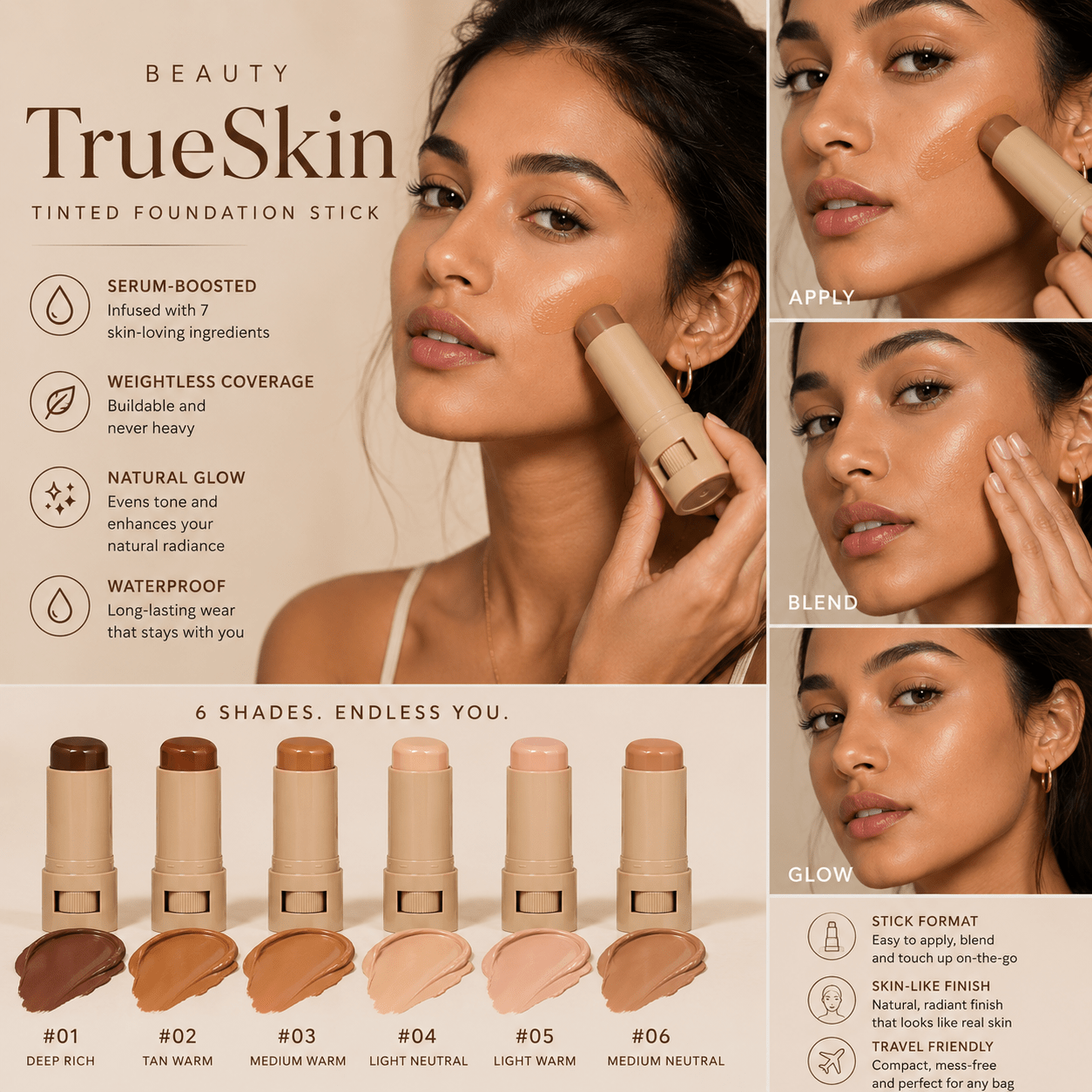 TrueSkin Tinted Foundation Stick - Greycord BeautyGreycord Beauty