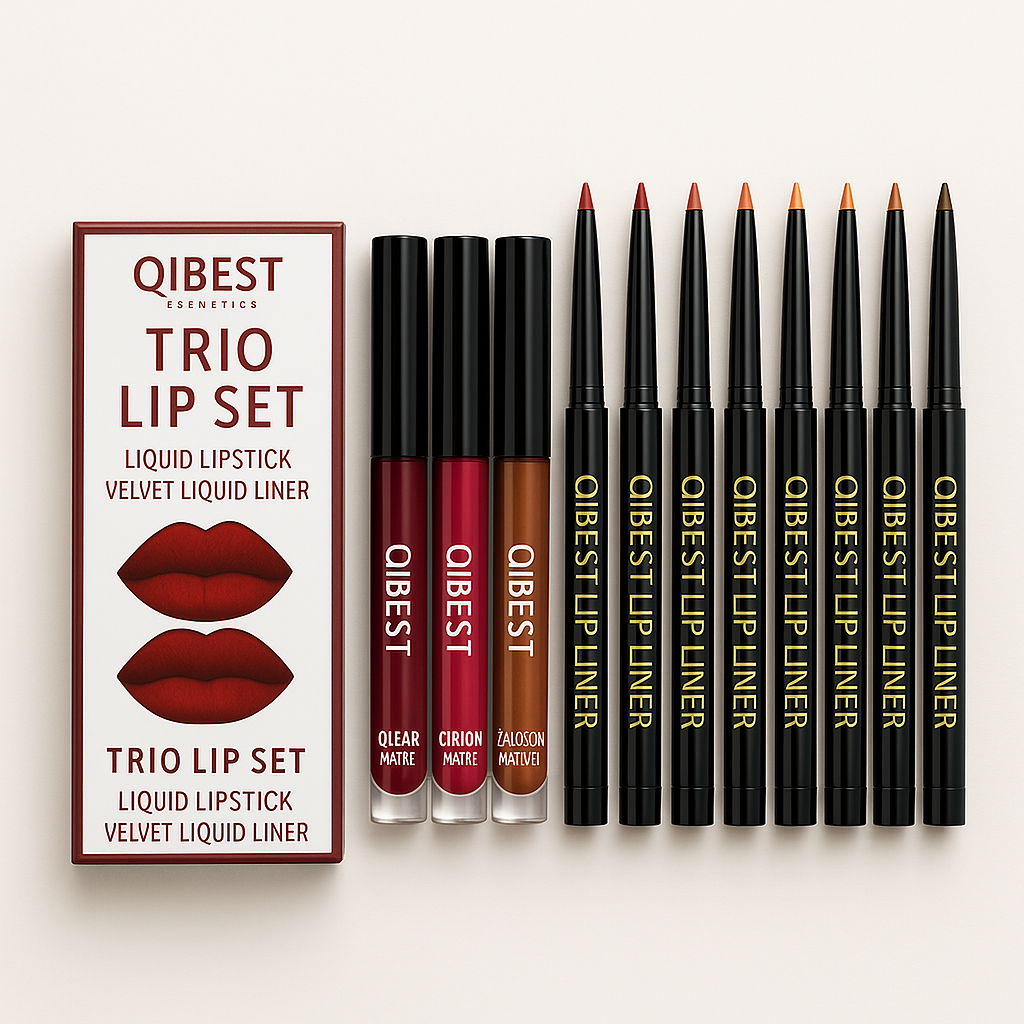 QIBEST Liquid Lipstick & Lip Liner Set
