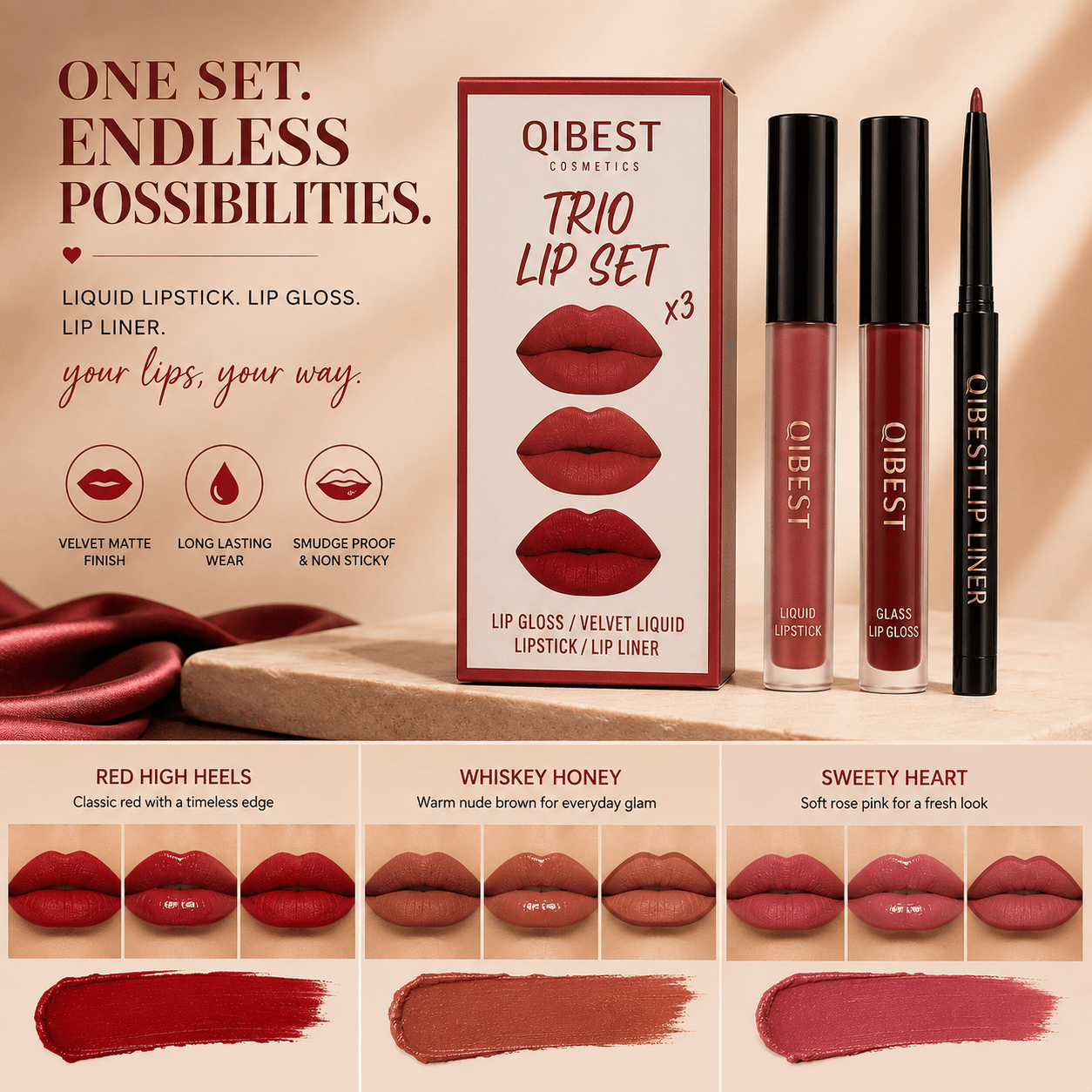Velvet Lip & Define Liquid Lipstick & Liner Set - Greycord BeautyGreycord Beauty