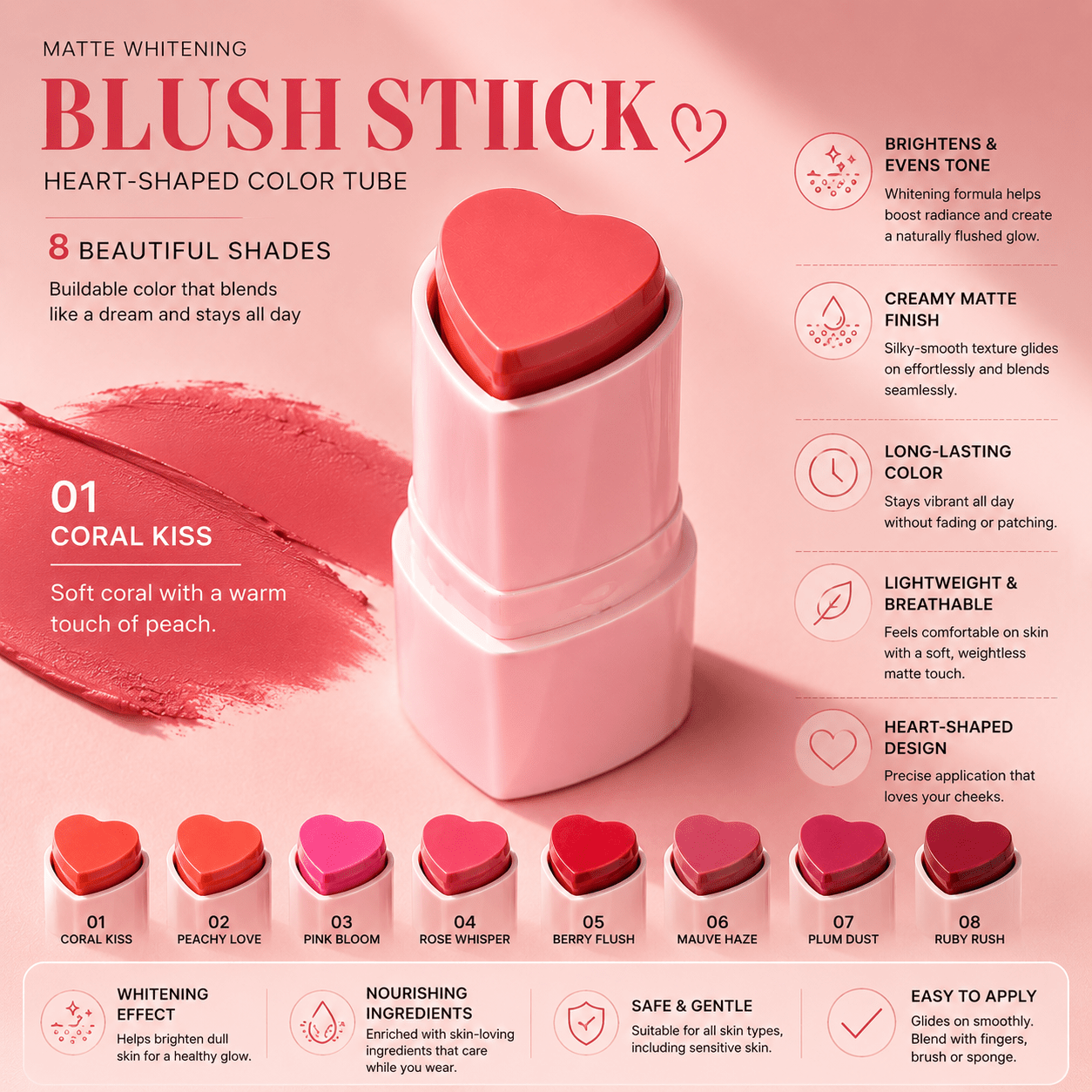 Heartglow Blush Stick - Greycord BeautyGreycord Beauty