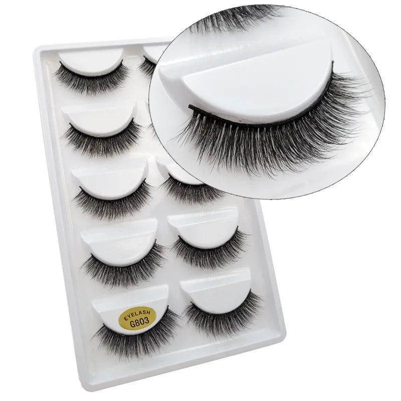 Main Character Lashes – 3D Handmade Wispy Faux Mink Lash Wardrobe (5-Piece Set)