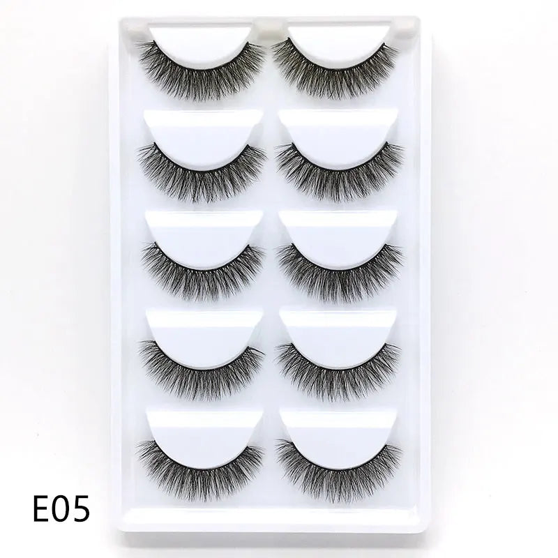 Main Character Lashes – 3D Handmade Wispy Faux Mink Lash Wardrobe (5-Piece Set)