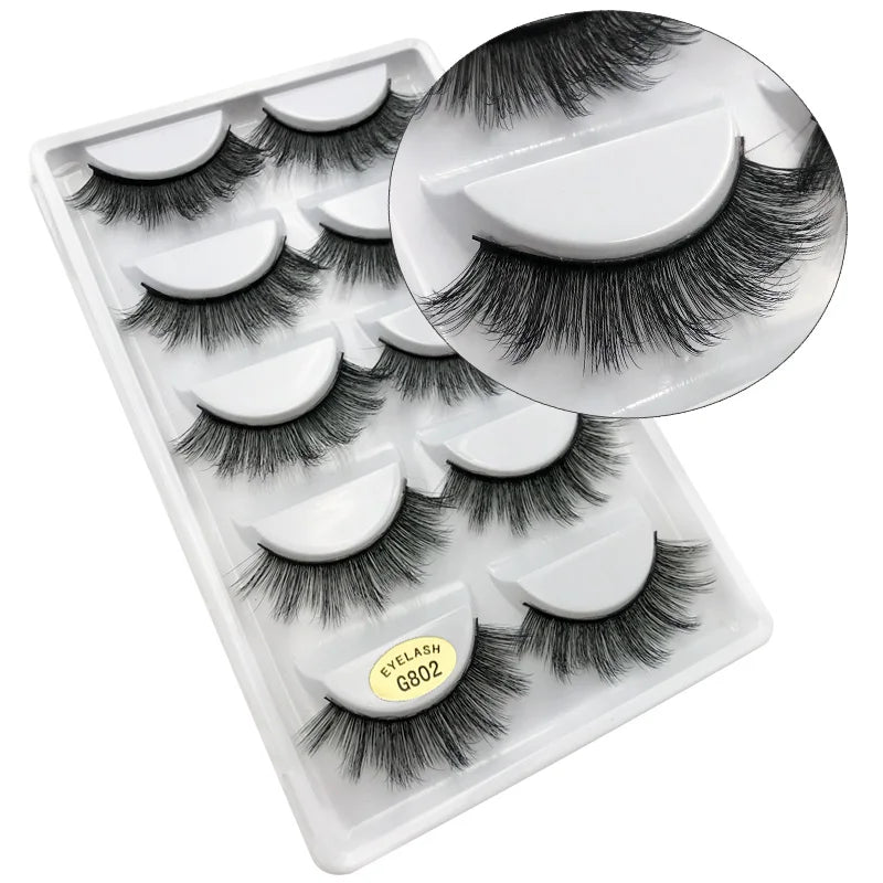 Main Character Lashes – 3D Handmade Wispy Faux Mink Lash Wardrobe (5-Piece Set)