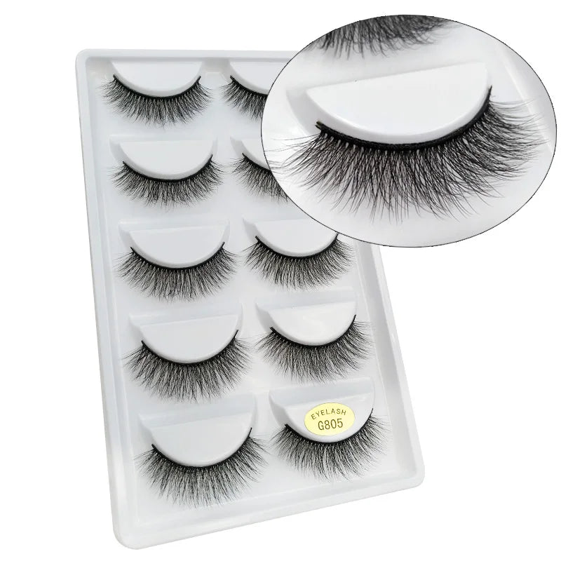 Main Character Lashes – 3D Handmade Wispy Faux Mink Lash Wardrobe (5-Piece Set)
