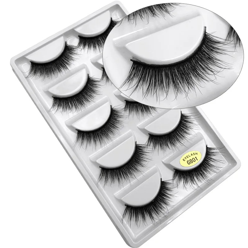 Main Character Lashes – 3D Handmade Wispy Faux Mink Lash Wardrobe (5-Piece Set)