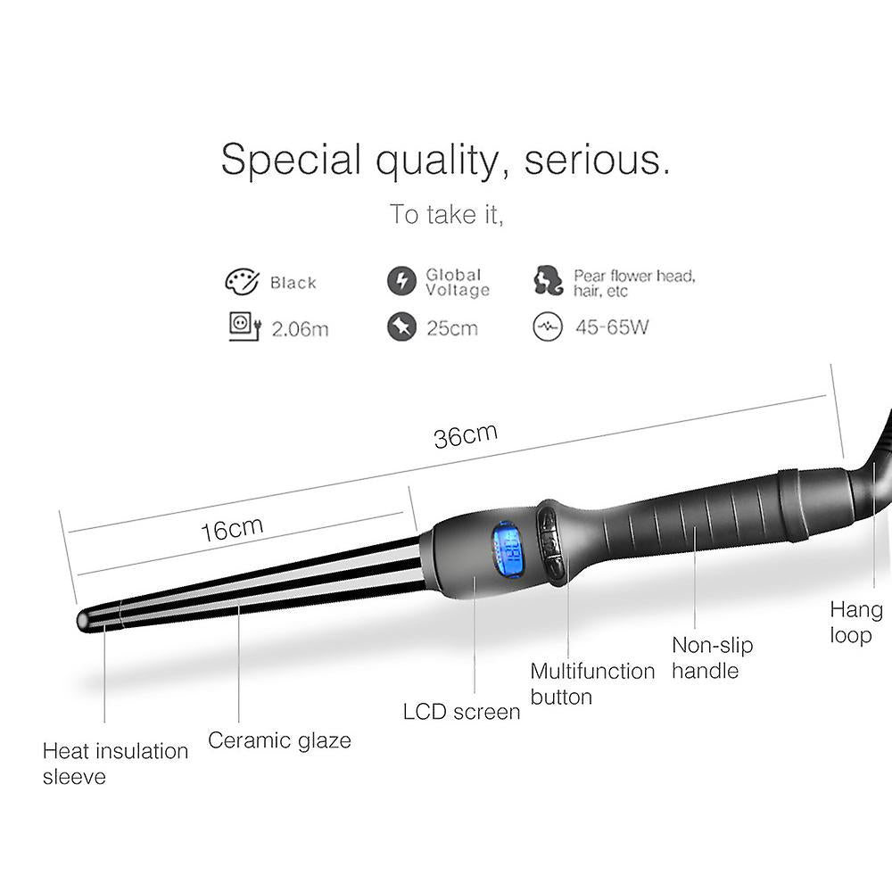 Ceramic Glazed Single Tube Pear Flower Wand Iron Curler - Greycord