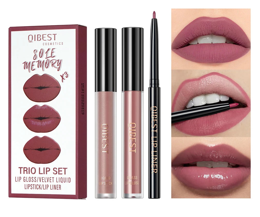 QIBEST Liquid Lipstick & Lip Liner Set
