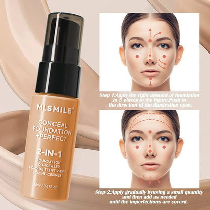 MLSMILE Flawless Matte Foundation – Full Coverage, Concealer Effect