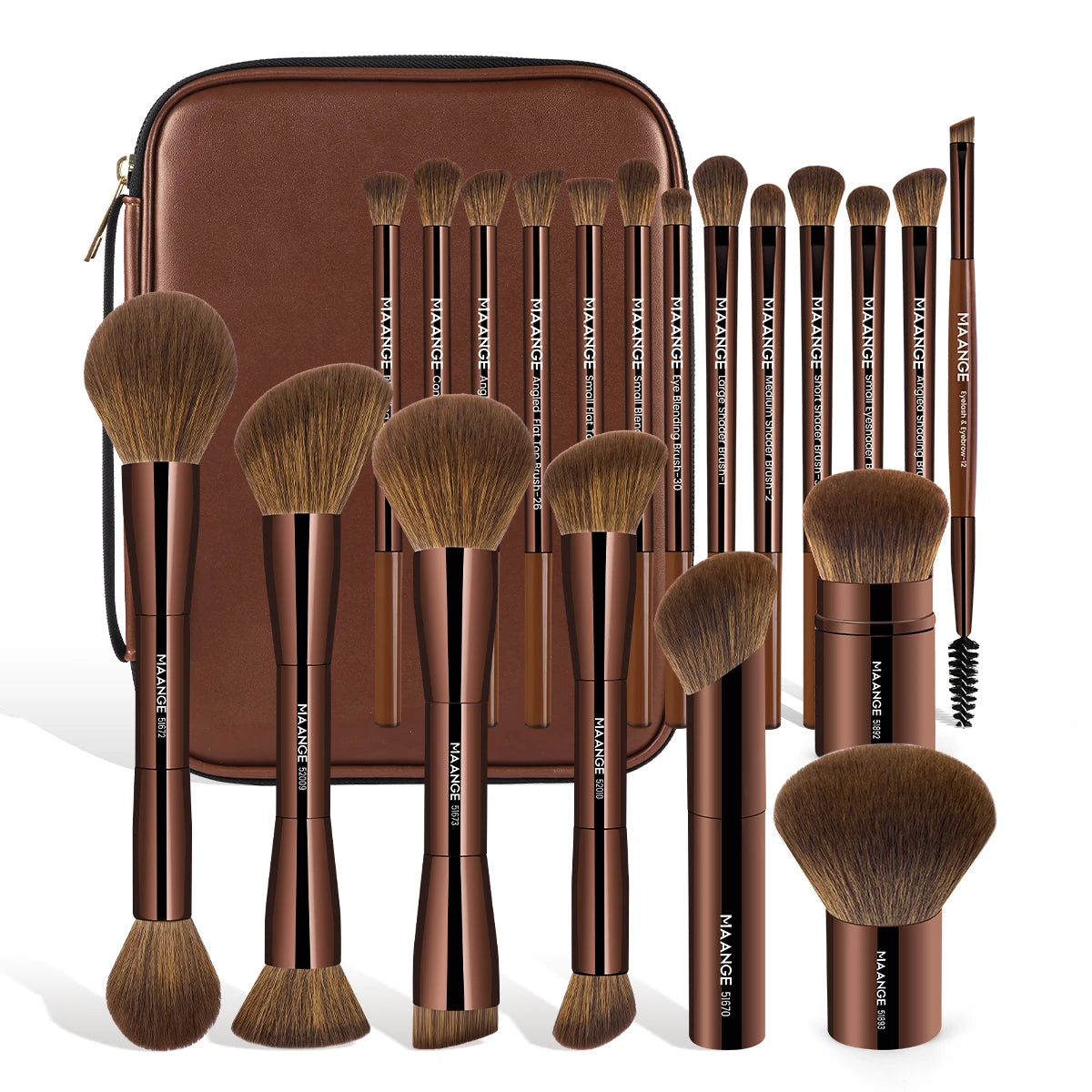 MAANGE All-in-One 20-Piece Brush Collection + Portable Case
