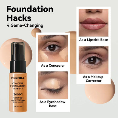 MLSMILE Flawless Matte Foundation – Full Coverage, Concealer Effect