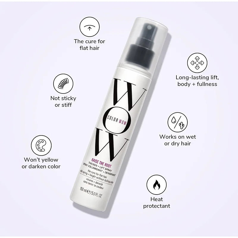 COLOR WOW Raise the Root Thicken + Lift Spray - All-Day Volume for Fine, Flat Hair without dulling color - Greycord