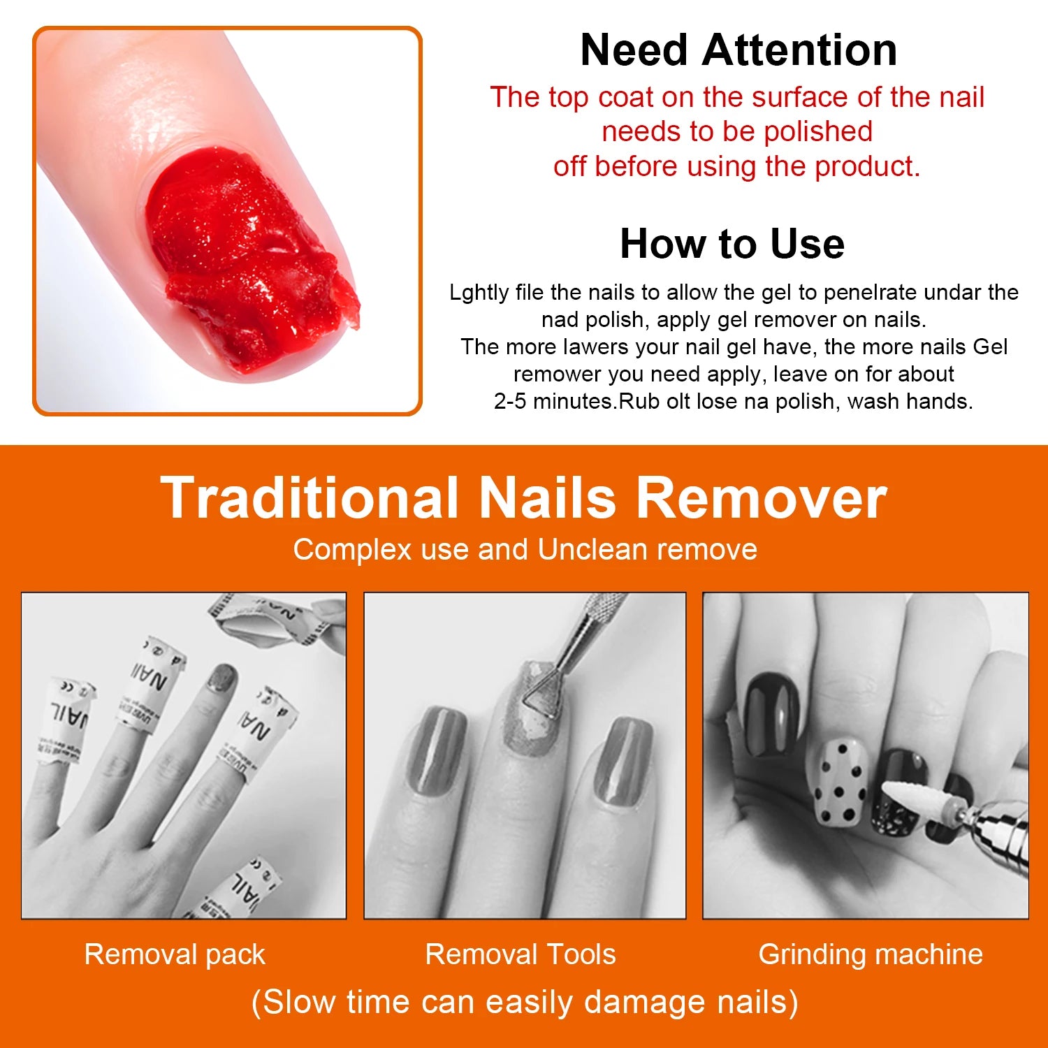 InstaOff Nail Gel Polish Remover Quick & Easy Polish Remover