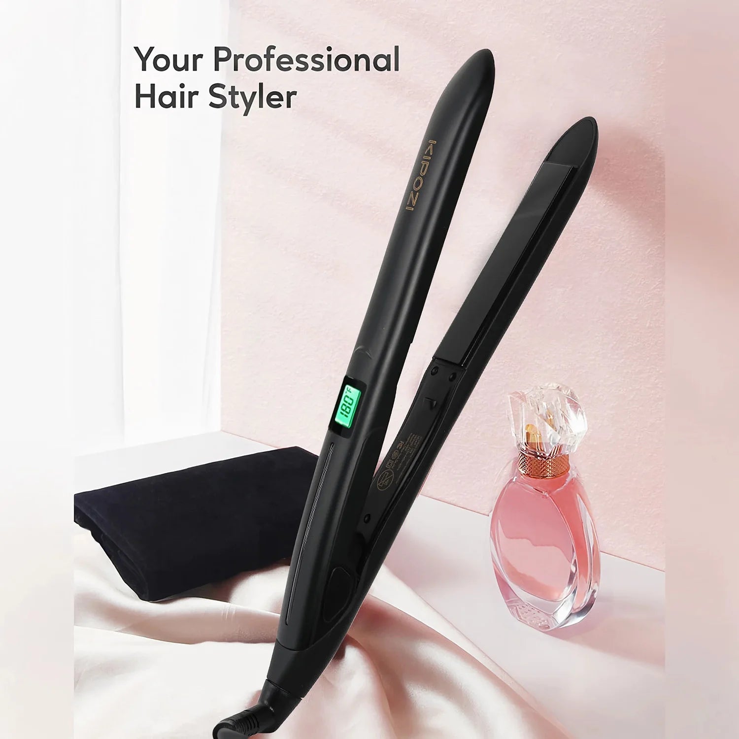 KIPOZI Titanium Pro Glide Flat Iron – Digital Smart Styler - Greycord