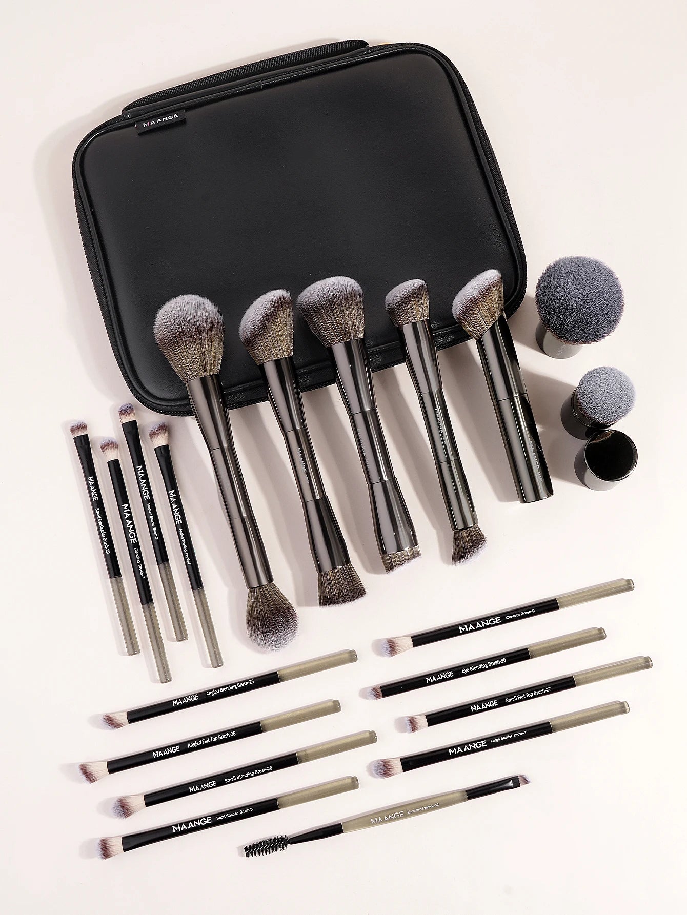 MAANGE All-in-One 20-Piece Brush Collection + Portable Case