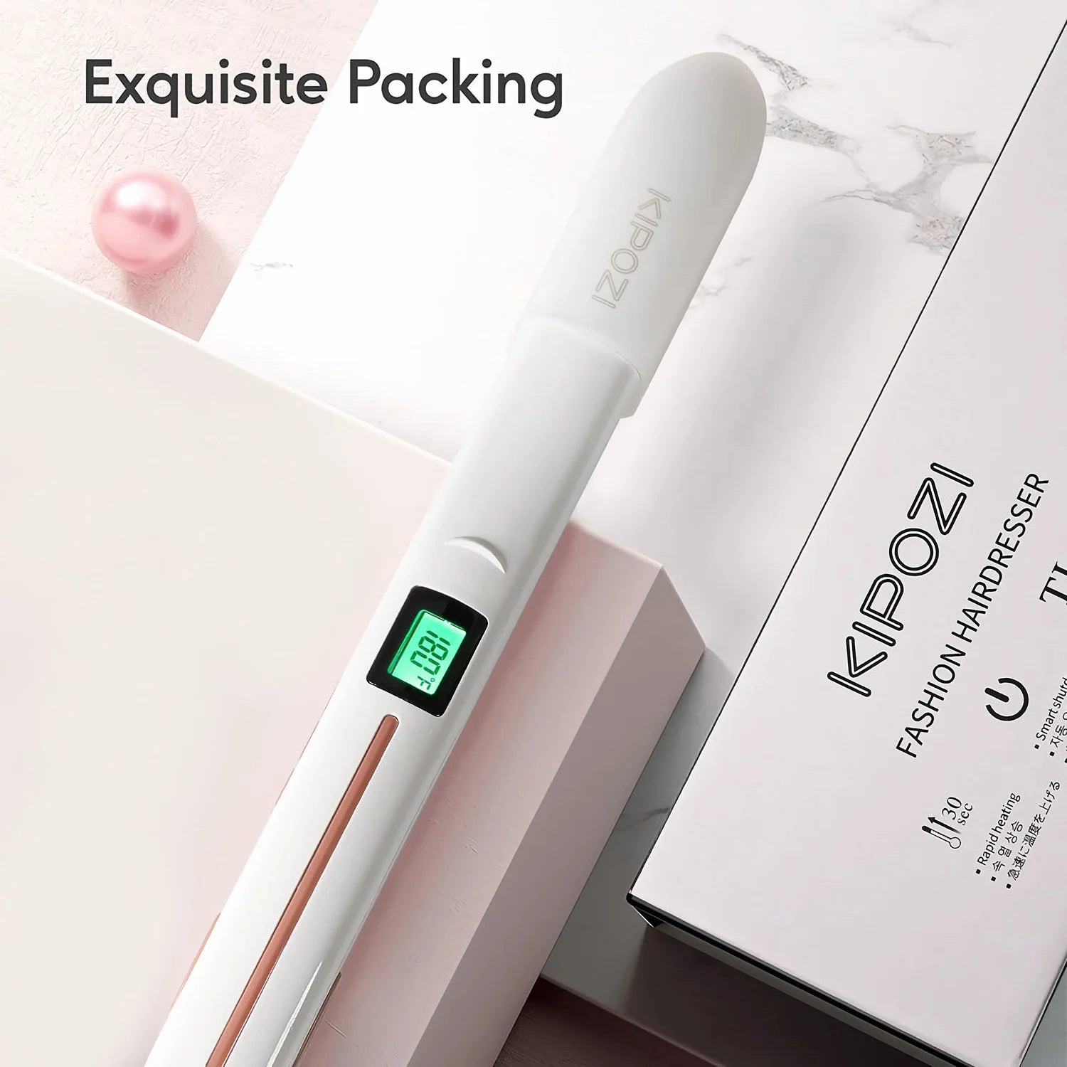 KIPOZI Titanium Pro Glide Flat Iron – Digital Smart Styler - Greycord