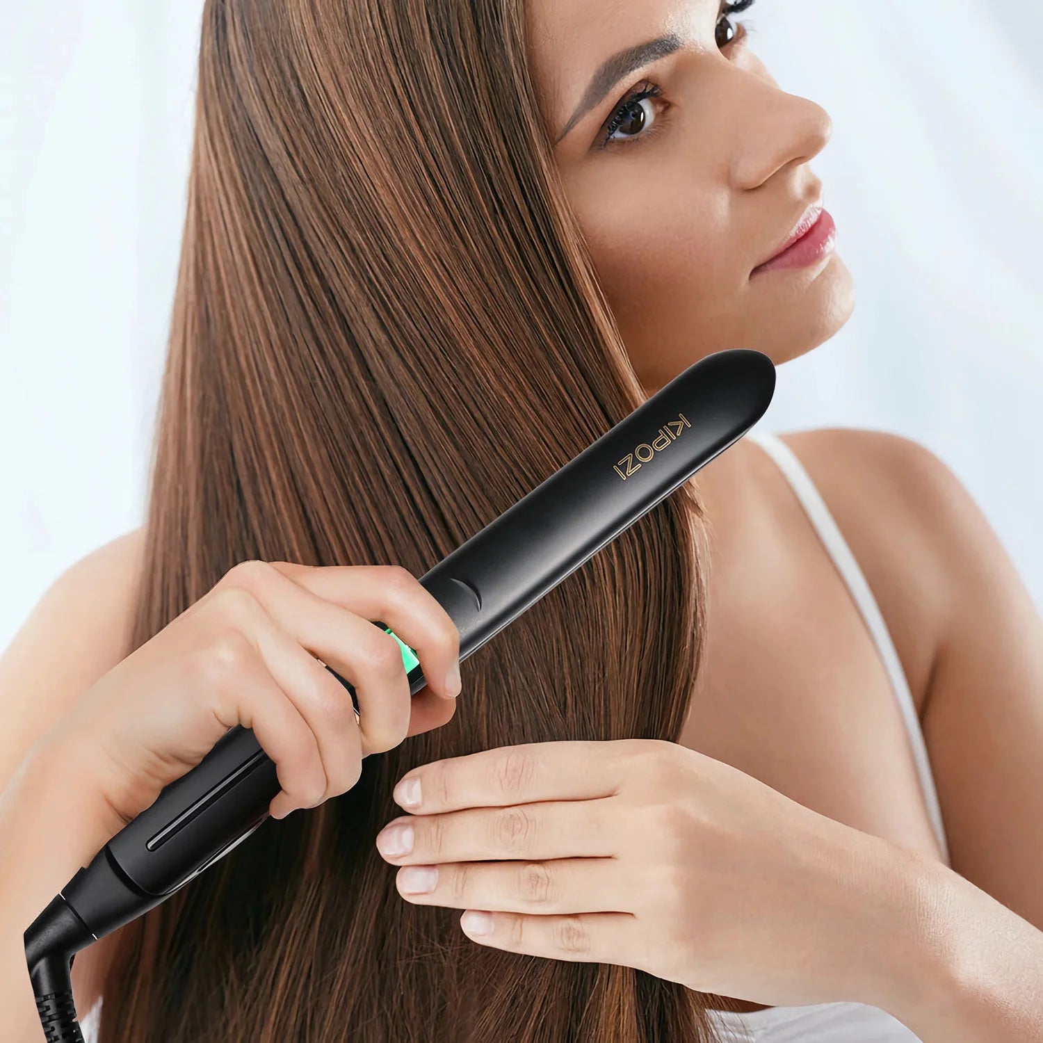 KIPOZI Titanium Pro Glide Flat Iron – Digital Smart Styler - Greycord