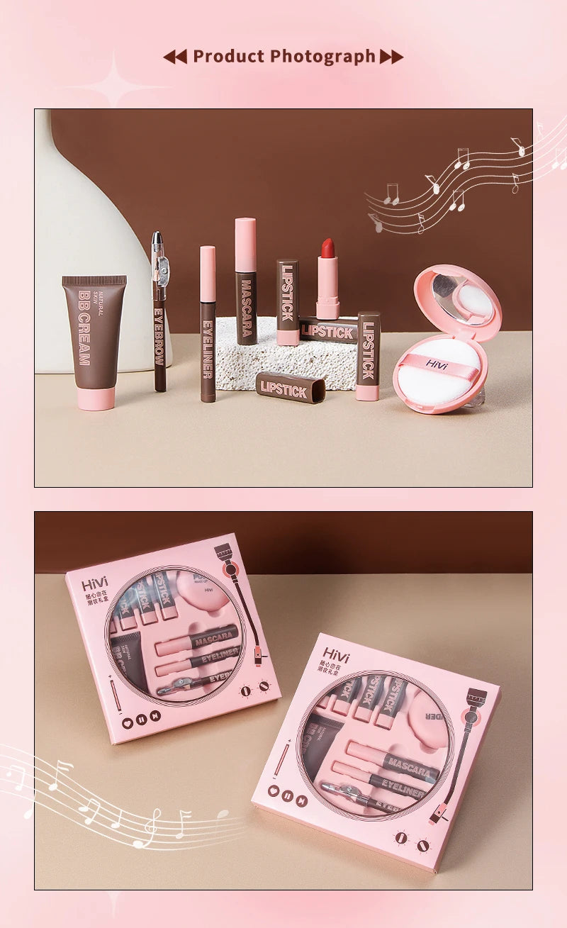 Timeless Radiance Kit: Lipstick, Powder, Mascara & More (9-Piece Set)