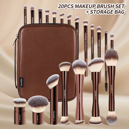 MAANGE All-in-One 20-Piece Brush Collection + Portable Case