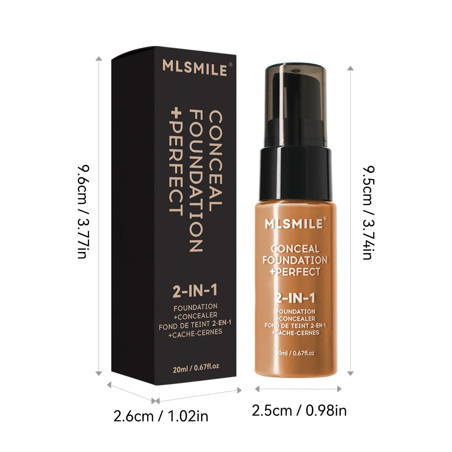 MLSMILE Flawless Matte Foundation – Full Coverage, Concealer Effect
