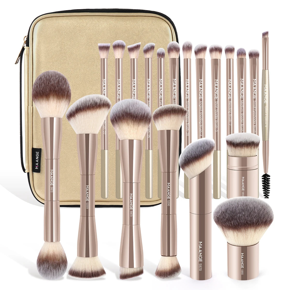 MAANGE All-in-One 20-Piece Brush Collection + Portable Case