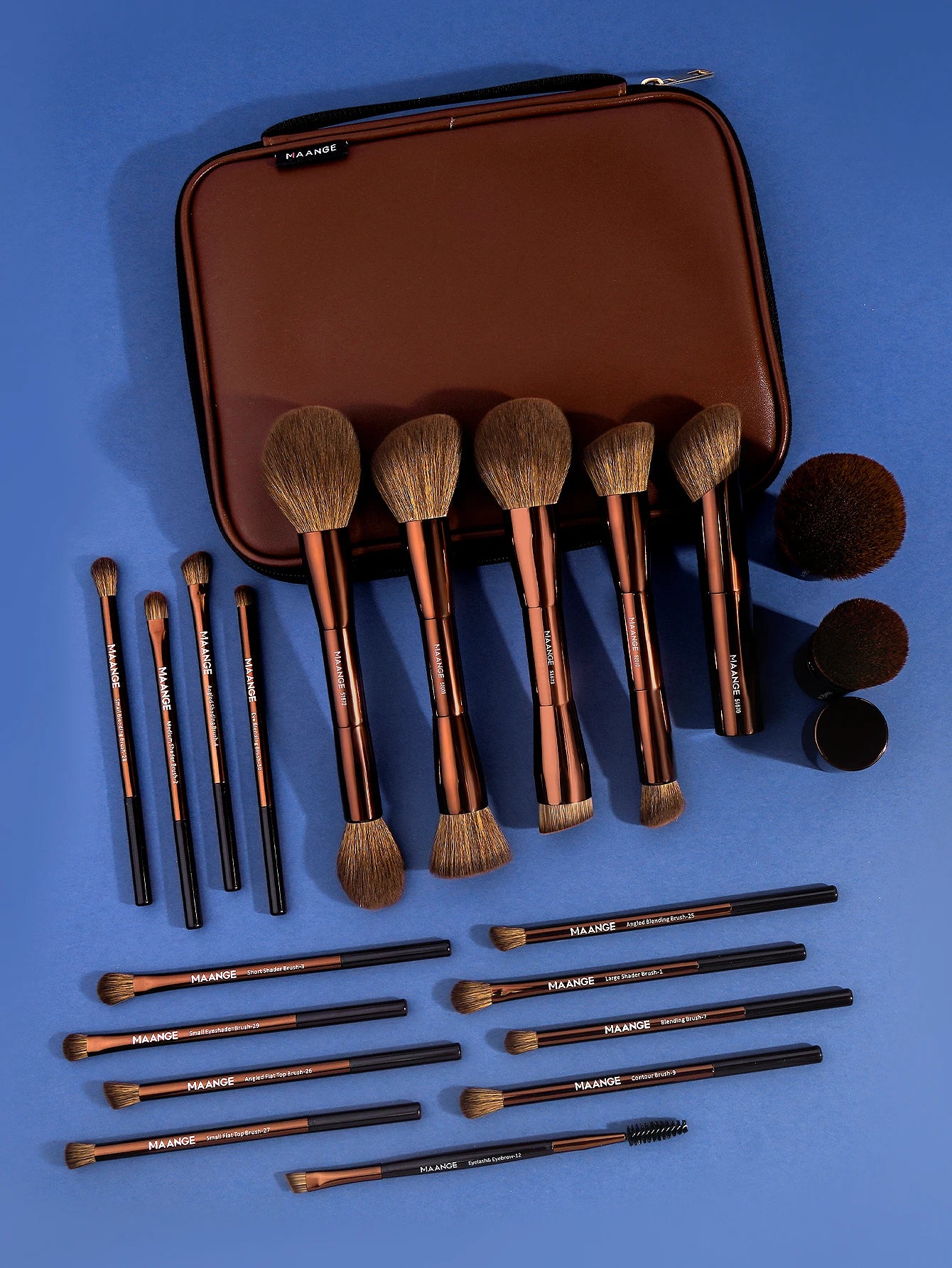 MAANGE All-in-One 20-Piece Brush Collection + Portable Case