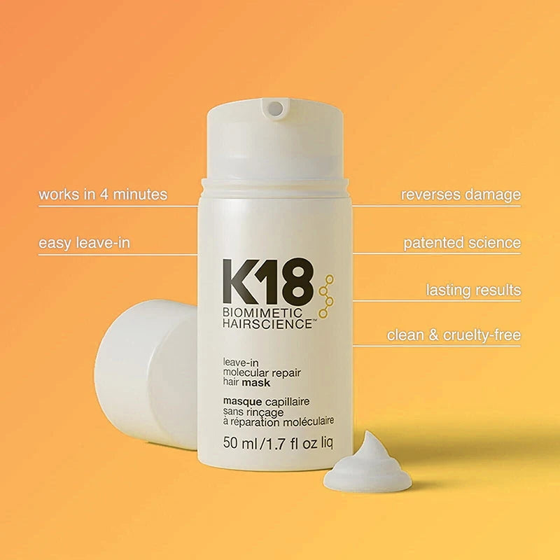 Original K18 Repair Hair Mask Leave-In Molecular Damage Restore Soft Hair Deep Keratin Scalp Treatment Hair Care Product - Greycord