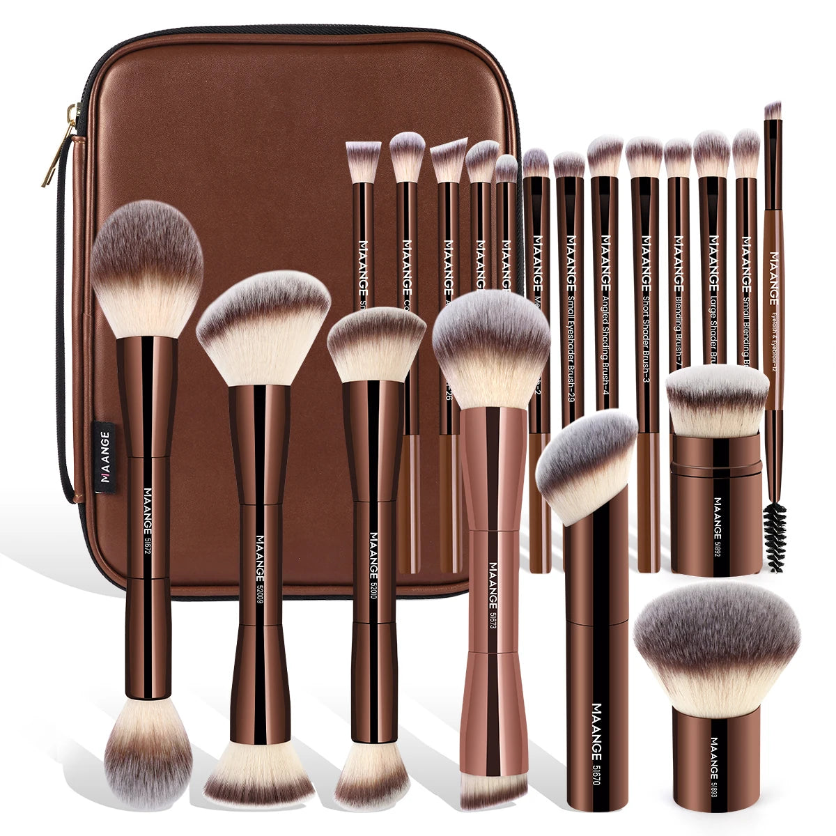 MAANGE All-in-One 20-Piece Brush Collection + Portable Case