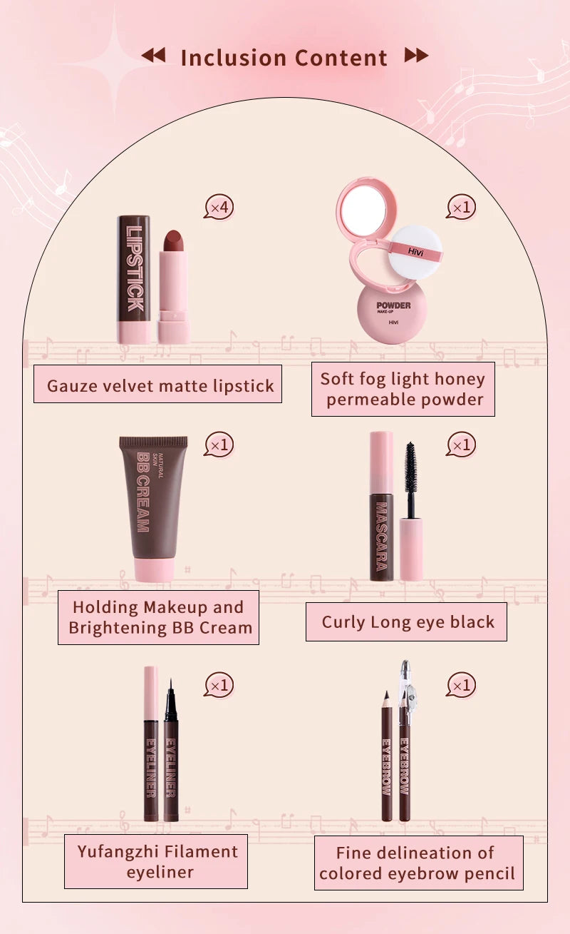 Timeless Radiance Kit: Lipstick, Powder, Mascara & More (9-Piece Set)