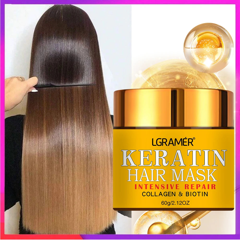 Biotin Collagen Keratin Hair Repair Mask Deep Treatment for Dry & Damaged Hair