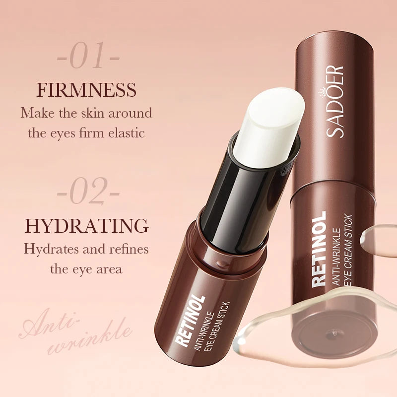 Retinol Eye Cream Stick, Reduces Dark Circles and Wrinkles, Moisturizes and Tightens The Eyes, Eye Cream