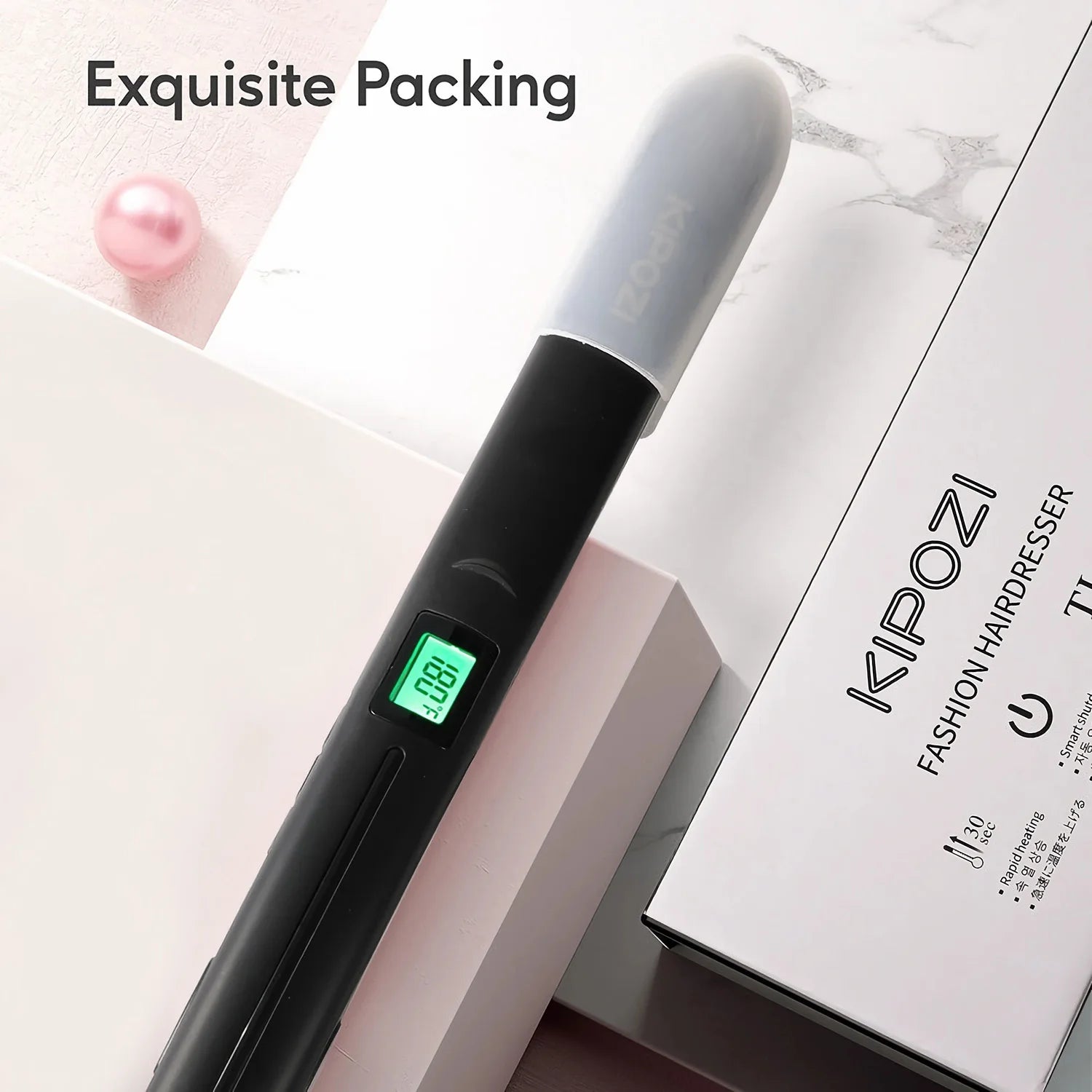 KIPOZI Titanium Pro Glide Flat Iron – Digital Smart Styler - Greycord