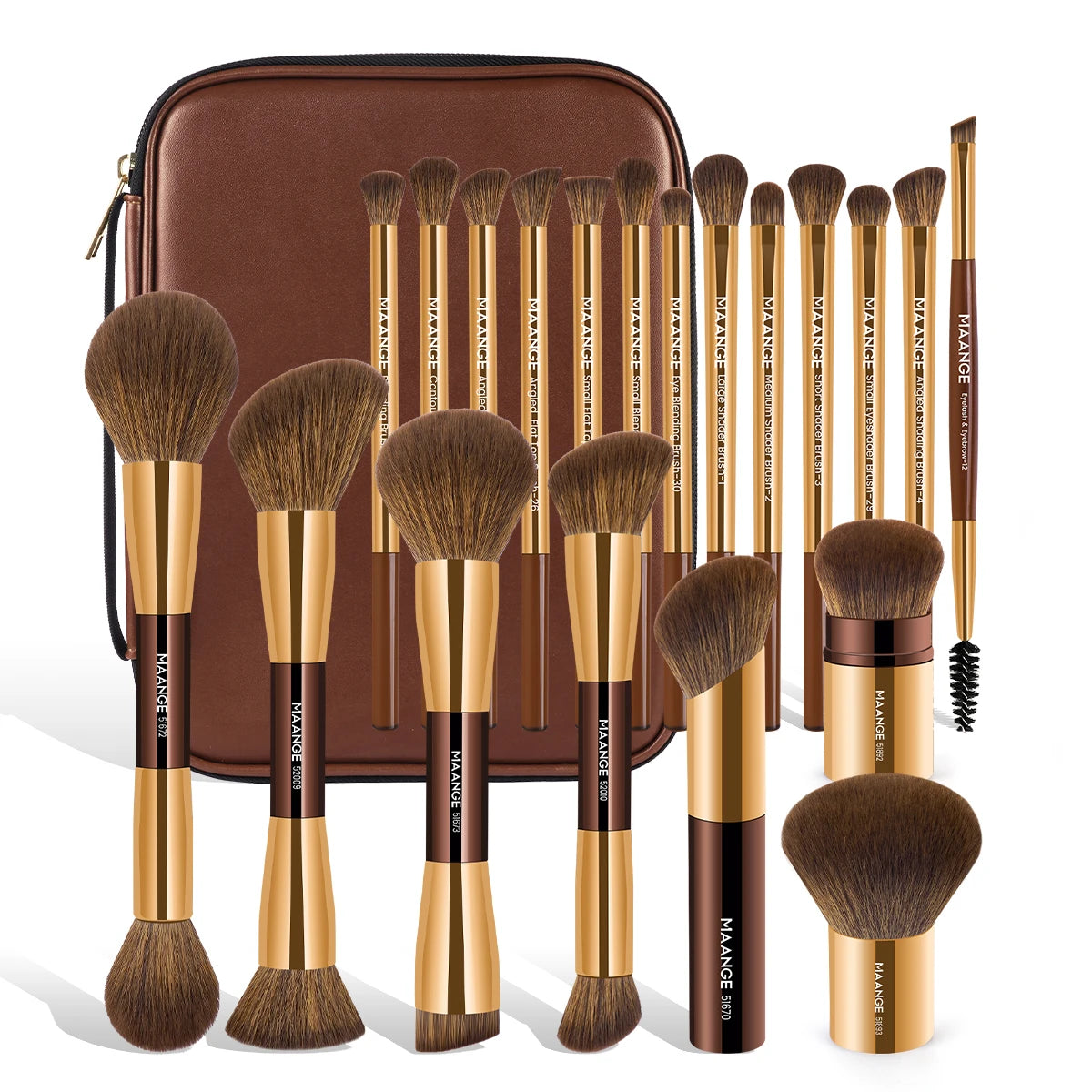 MAANGE All-in-One 20-Piece Brush Collection + Portable Case