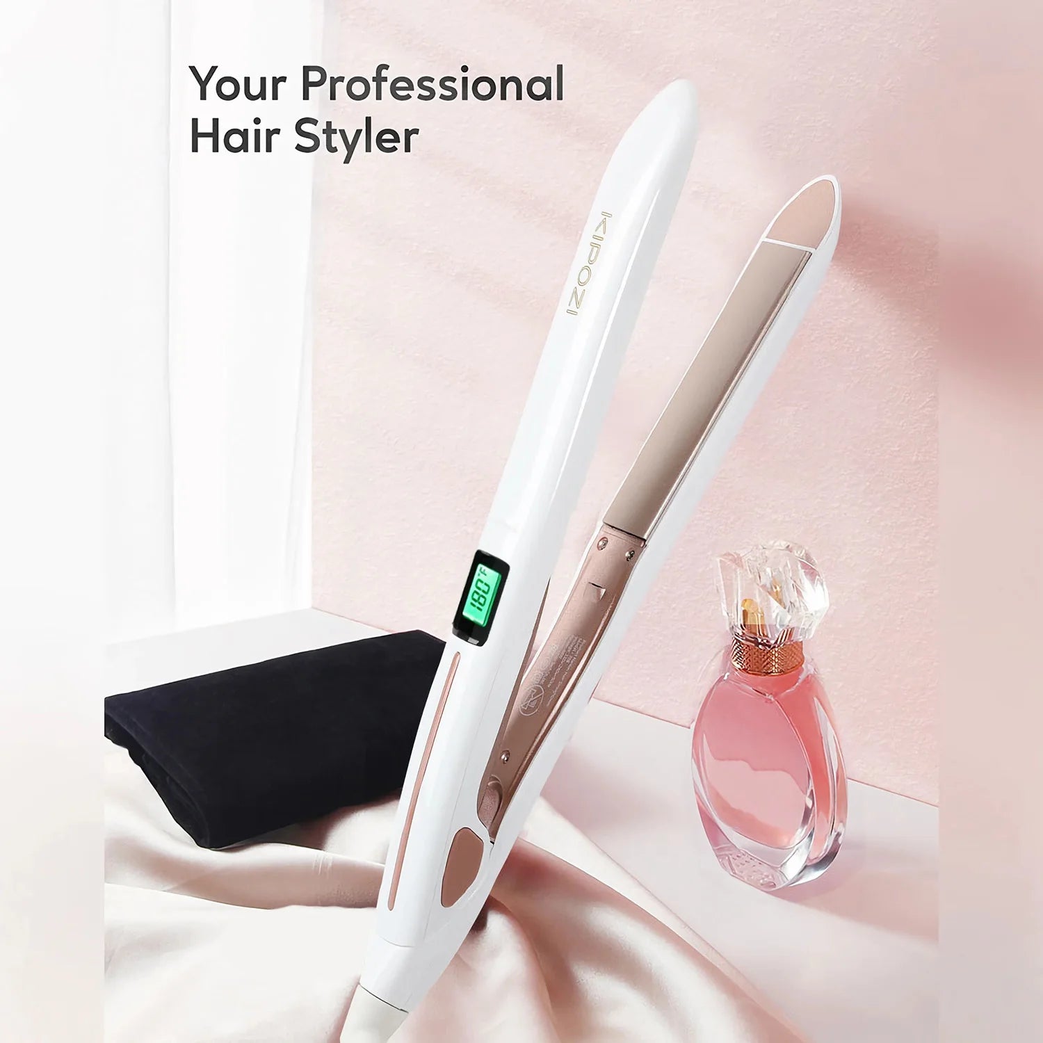 KIPOZI Titanium Pro Glide Flat Iron – Digital Smart Styler - Greycord