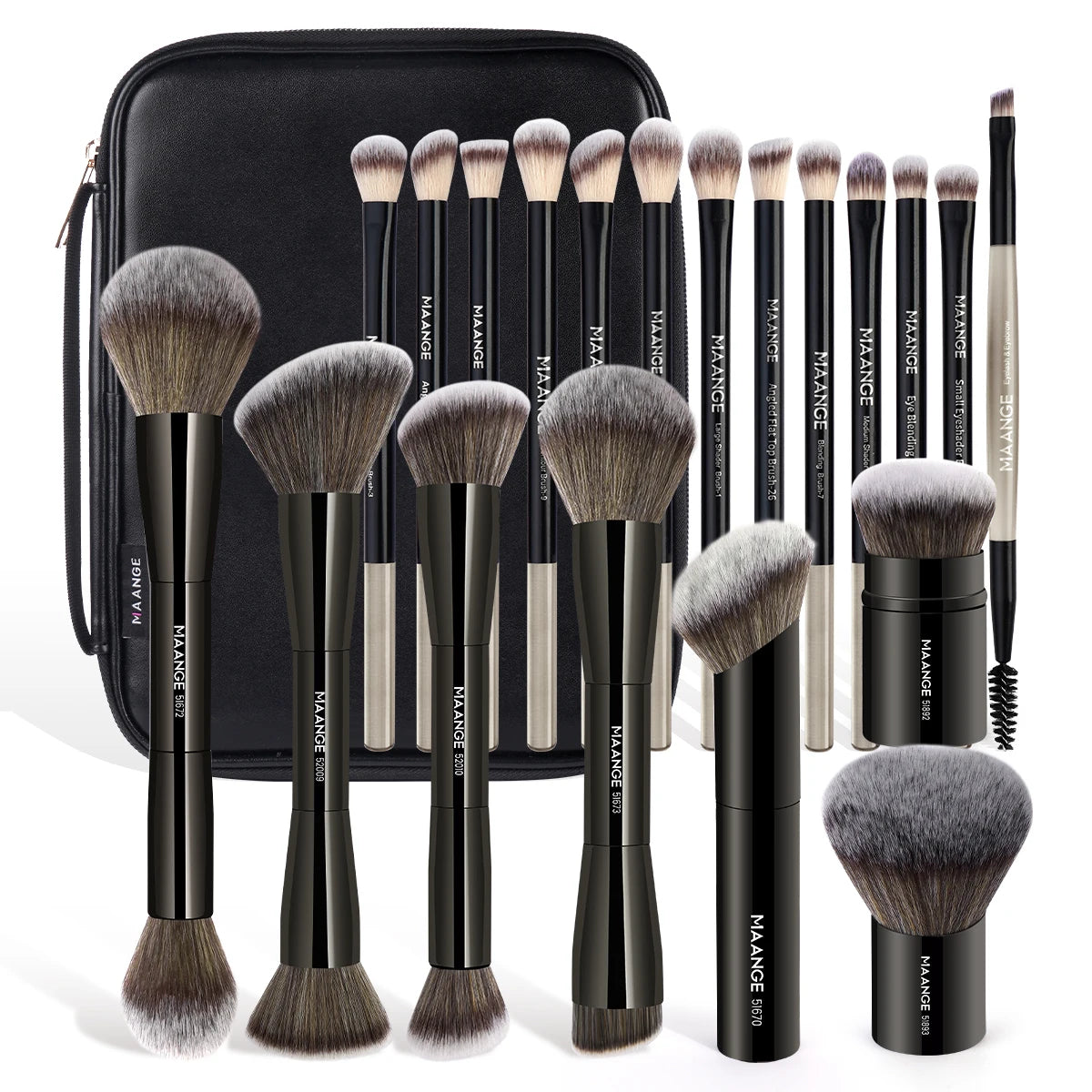 MAANGE All-in-One 20-Piece Brush Collection + Portable Case