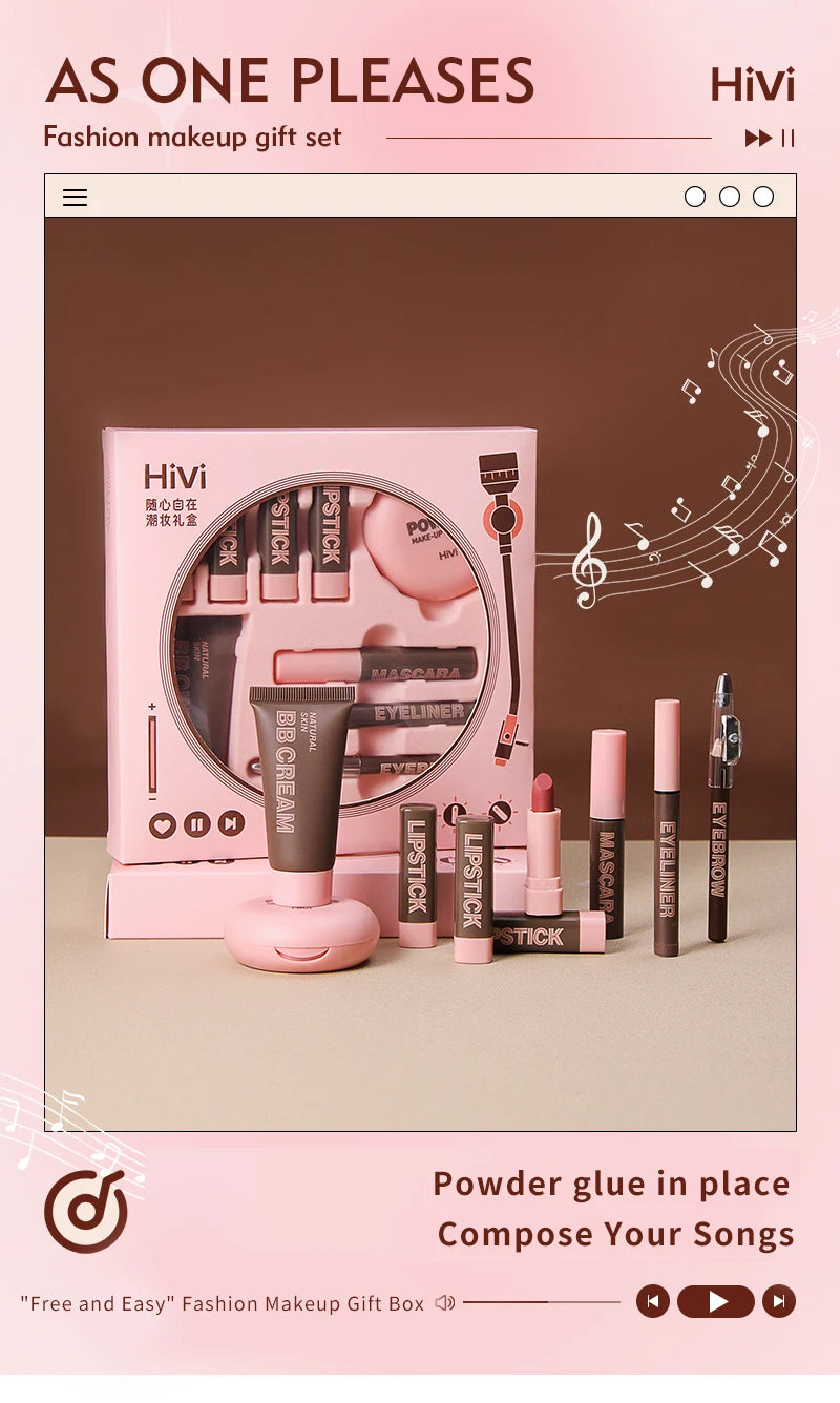 Timeless Radiance Kit: Lipstick, Powder, Mascara & More (9-Piece Set)