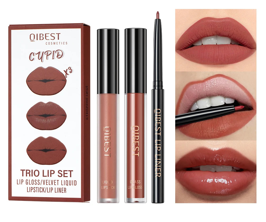 QIBEST Liquid Lipstick & Lip Liner Set