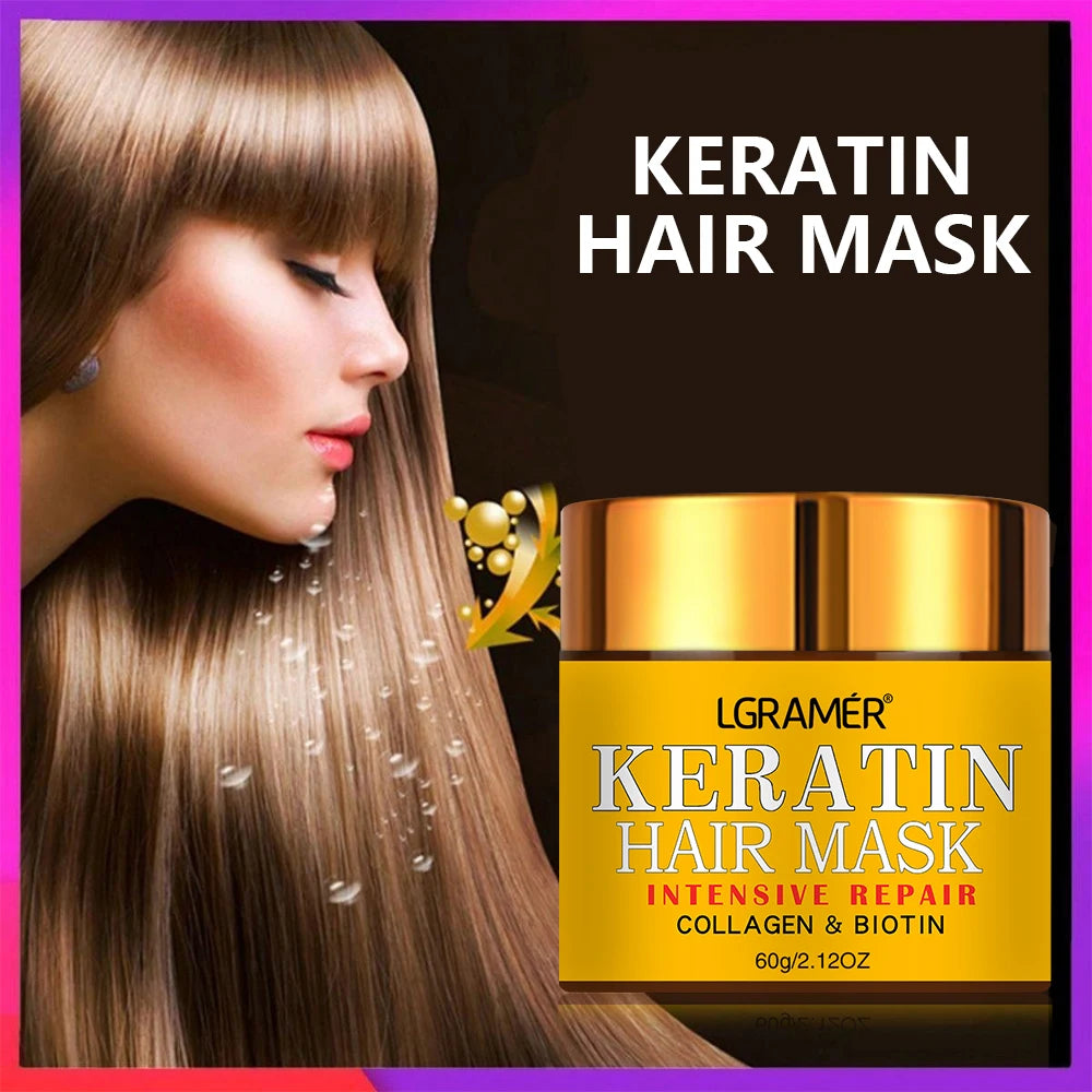 Biotin Collagen Keratin Hair Repair Mask Deep Treatment for Dry & Damaged Hair