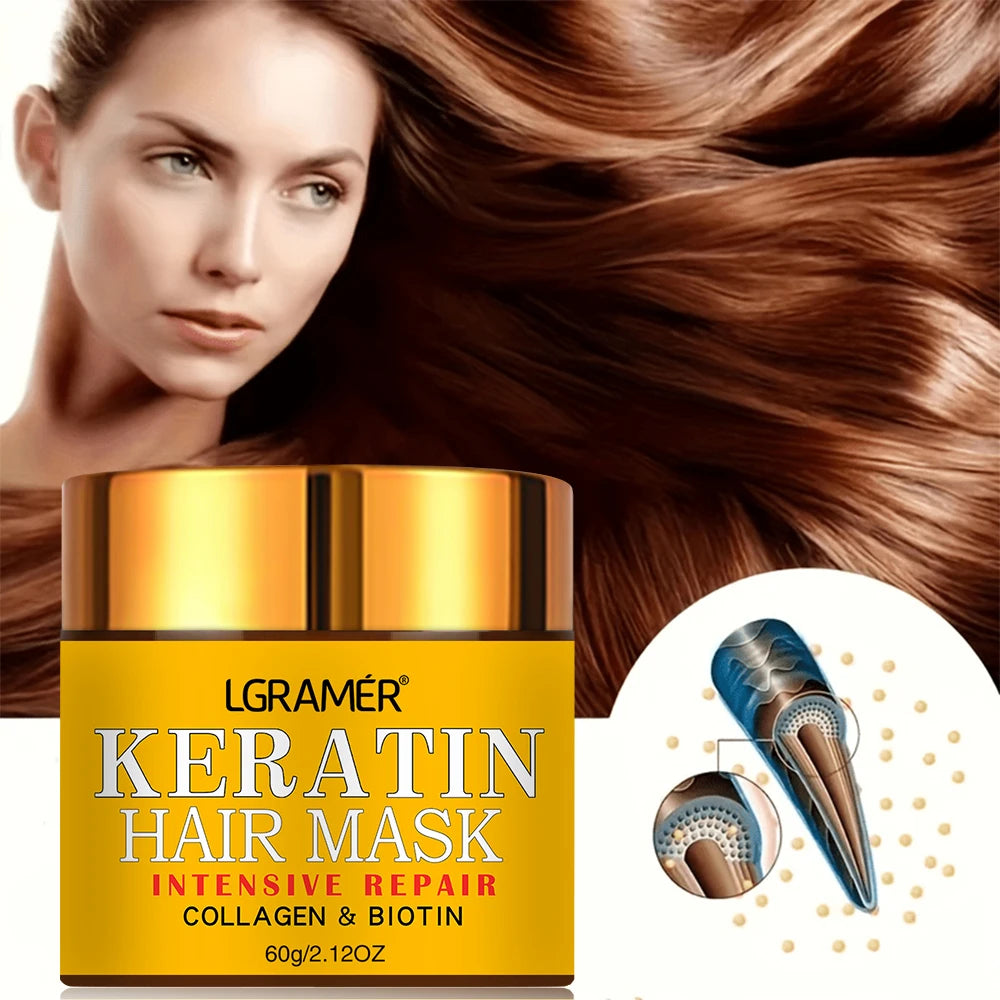 Biotin Collagen Keratin Hair Repair Mask Deep Treatment for Dry & Damaged Hair