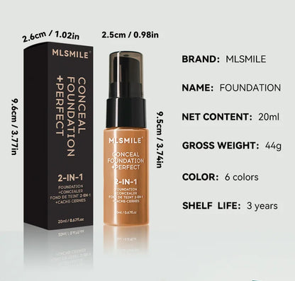 MLSMILE Flawless Matte Foundation – Full Coverage, Concealer Effect
