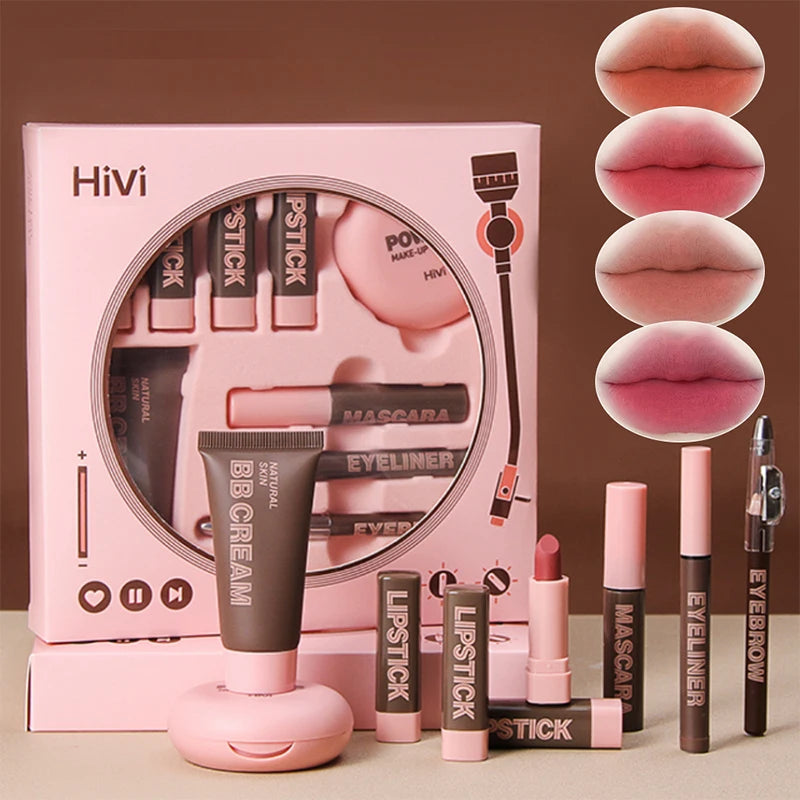 Timeless Radiance Kit: Lipstick, Powder, Mascara & More (9-Piece Set)