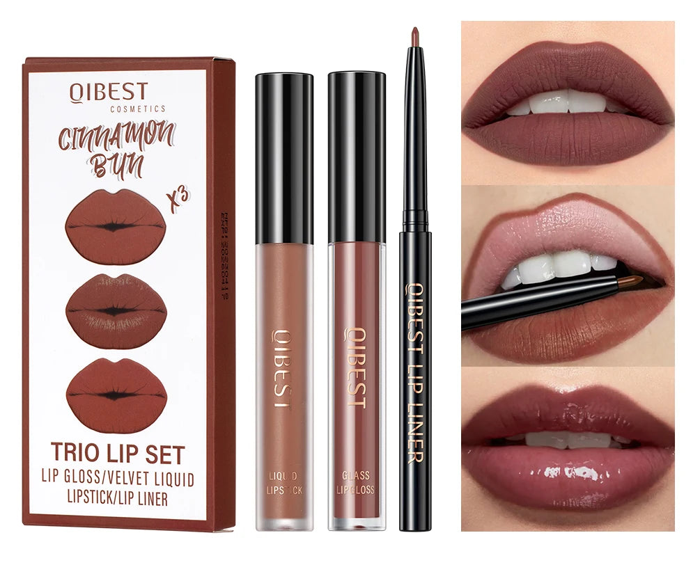 QIBEST Liquid Lipstick & Lip Liner Set