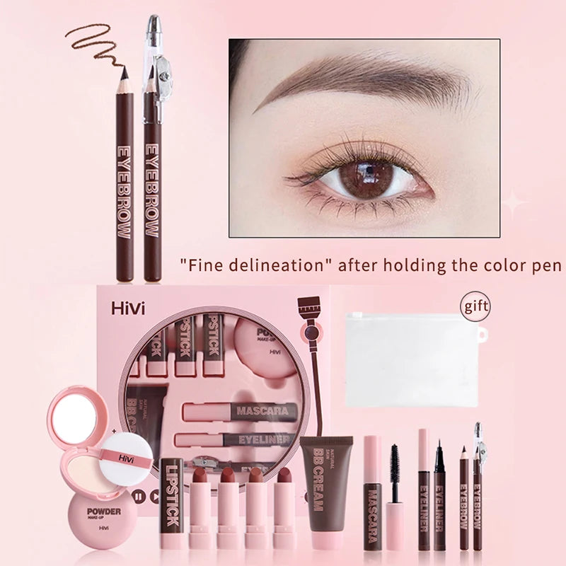 Timeless Radiance Kit: Lipstick, Powder, Mascara & More (9-Piece Set)