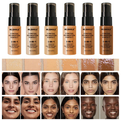 MLSMILE Flawless Matte Foundation – Full Coverage, Concealer Effect