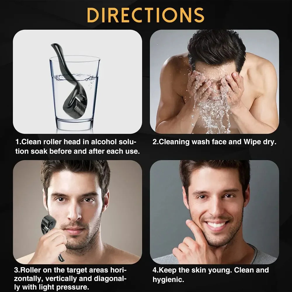 Micro Needle 540 Roller Derma Roller Anti Hair Loss Treatment - Greycord