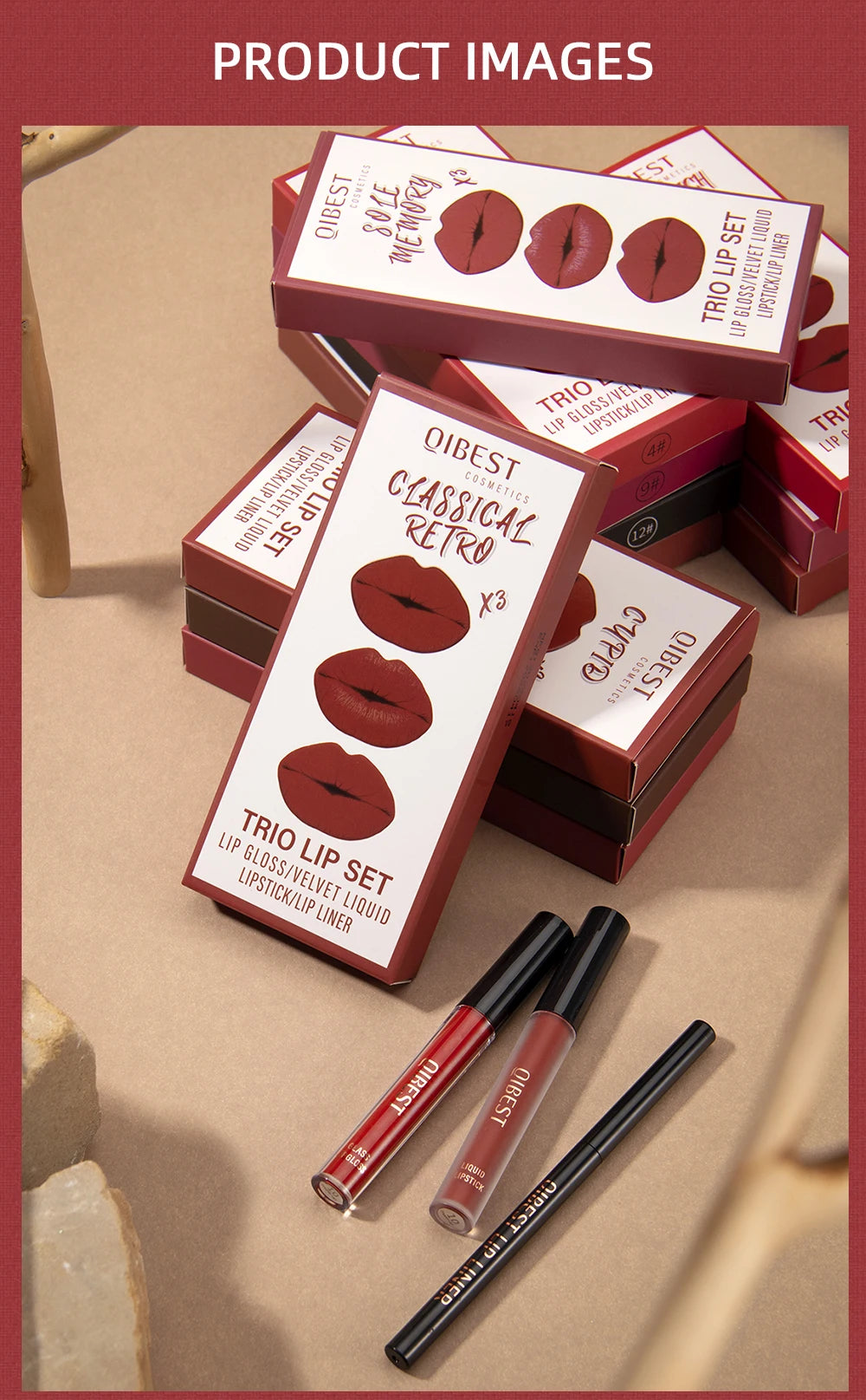 QIBEST Liquid Lipstick & Lip Liner Set