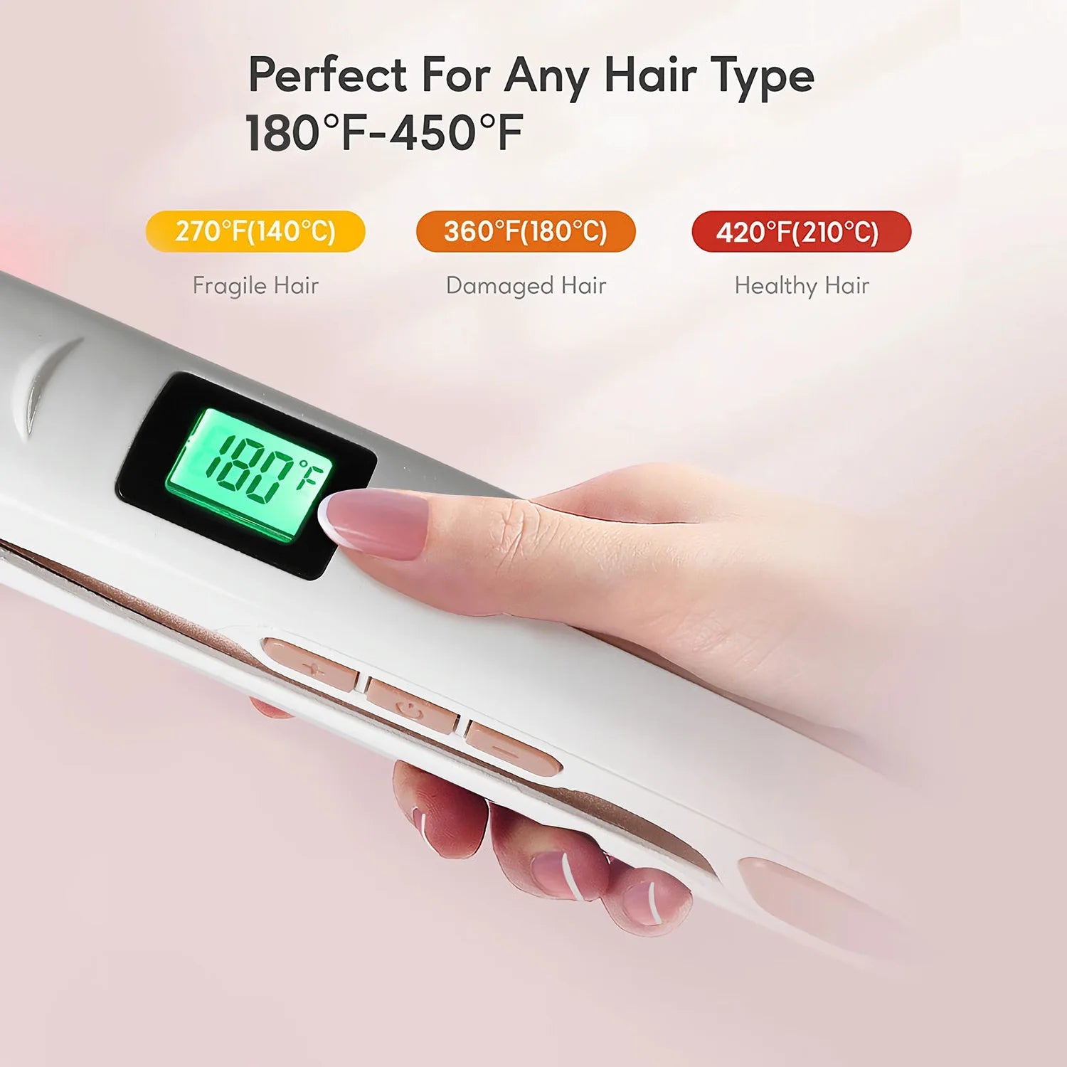 KIPOZI Titanium Pro Glide Flat Iron – Digital Smart Styler - Greycord