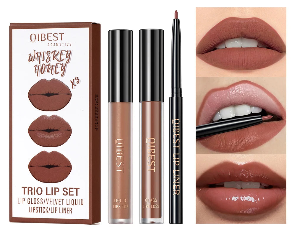 QIBEST Liquid Lipstick & Lip Liner Set