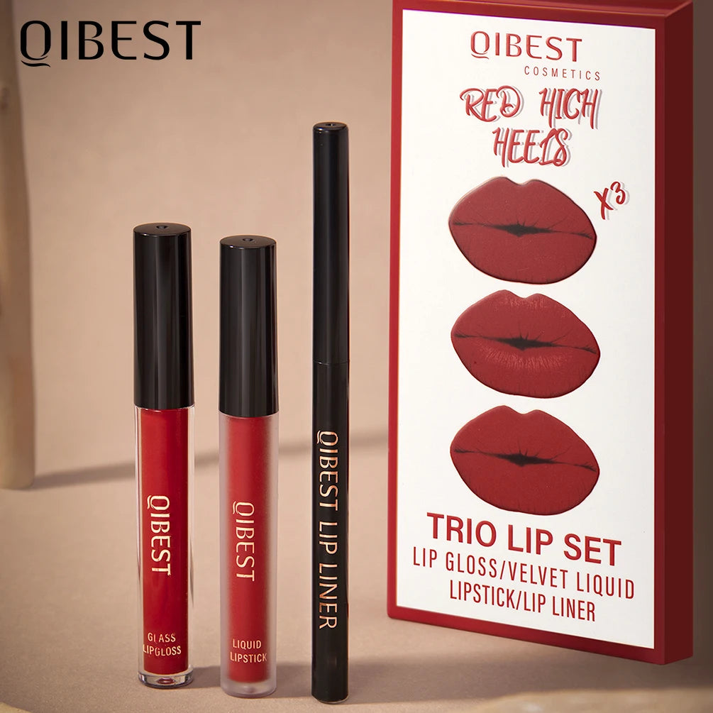 QIBEST Liquid Lipstick & Lip Liner Set