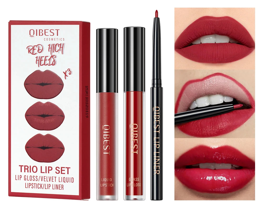 QIBEST Liquid Lipstick & Lip Liner Set
